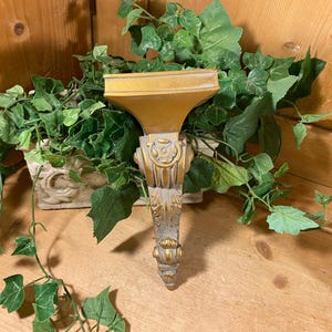 Vintage Ornate Plaster Sconce Wall Shelf In Box | The Bombay Company | White and Gold | Shabby Chic Wall Decor | Victorian Room Decor