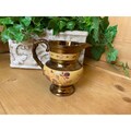 Vintage Cream + Copper Pitcher With Painted Tulips | Lusterware Creamer | Academia | Kitchenware | Mini Floral Vase