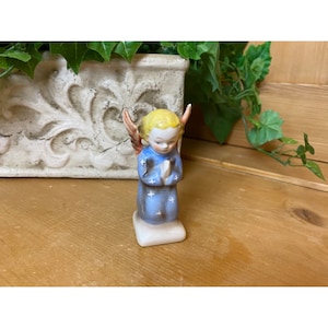 Praying Angel In Blue | Hummel - Goebel Vintage Figurine | Christmas | Porcelain Figure - Made In Germany | Holiday Shelf Decor | Boy