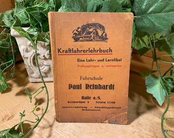 Vintage German Driving School Handbook | Kraftfahrerlehrbuch | Eine Lehr und Lernfibel | Paul Reinhardt | German Driving School Textbook