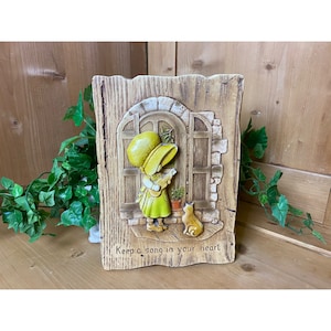 Vintage Keep A Song In Your Heart Yellow Foam Wall Plaque | Holly Hobby | 1970s | Vintage Wall Decor | Vintage Wall Hanging | Blessings