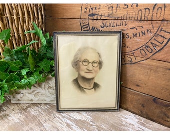 Vintage Colorized Woman Portrait Framed Photograph In Gold Frame | Vintage Art | Vintage Wall Decor | Academia Art | Gallery Wall Artwork