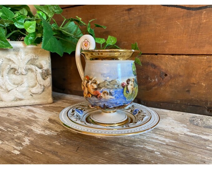 Vintage R Capodimonte Cup and Saucer Set Made in Italy Etsy