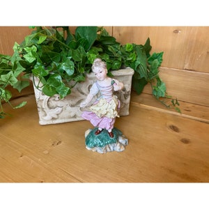 Austrian Ceramic Dancer Figurine | Dresden Style Maiden Girl | Victorian Inspired | Decorative Vintage Figure | Girls Room Decor