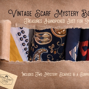 Vintage Scarf Mystery Box | Mystery Box | Vintage Scarf | Antique Scarf | Mystery Women's Scarves | Gift for Her | Scarf Collector's Gift