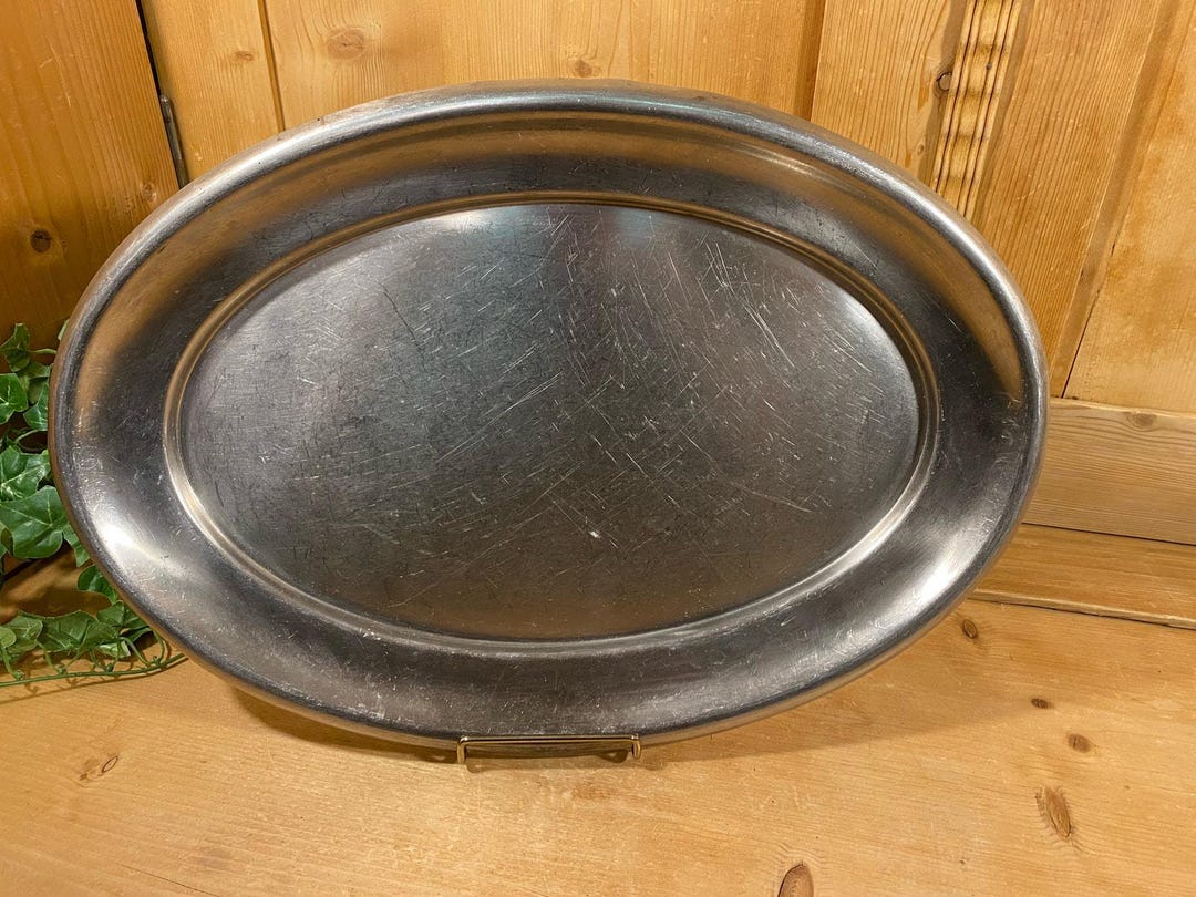 vintage-oval-metal-serving-platter-stainless-steel-metal-serving-tray