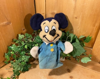 Vintage Mickey Mouse Hand Puppet | Mickey Mouse Memorabilia | Cloth Mickey Puppet | Vintage Hand Puppet | Mickey Puppet with Blue Shirt