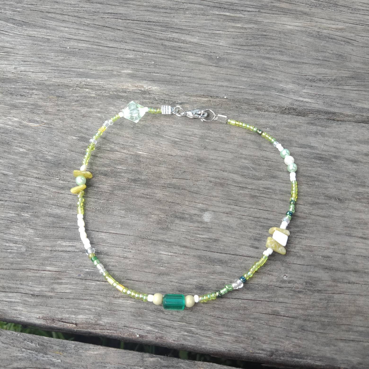 Handmade Forest green collection beaded jewelry set Etsy