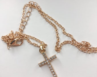 Cross Necklace, Silver Cross Necklace, Gold Cross Neckace [SHIPS FROM USA]