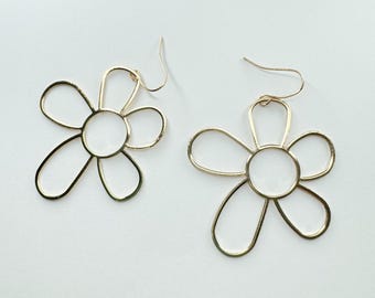 Flower Earrings, Flower Drop Earrings [SHIPS FROM USA]