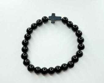 Beaded Cross Bracelet  [SHIPS FROM USA]