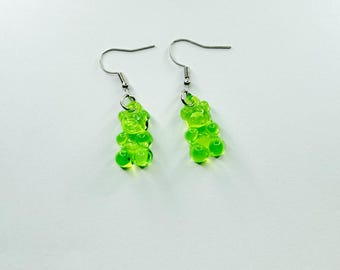 Gummy Bear Earrings, Colorful Bear Earrings [SHIPS FROM USA]