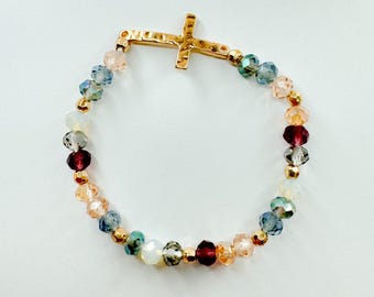 Beaded Cross Bracelet  [SHIPS FROM USA]