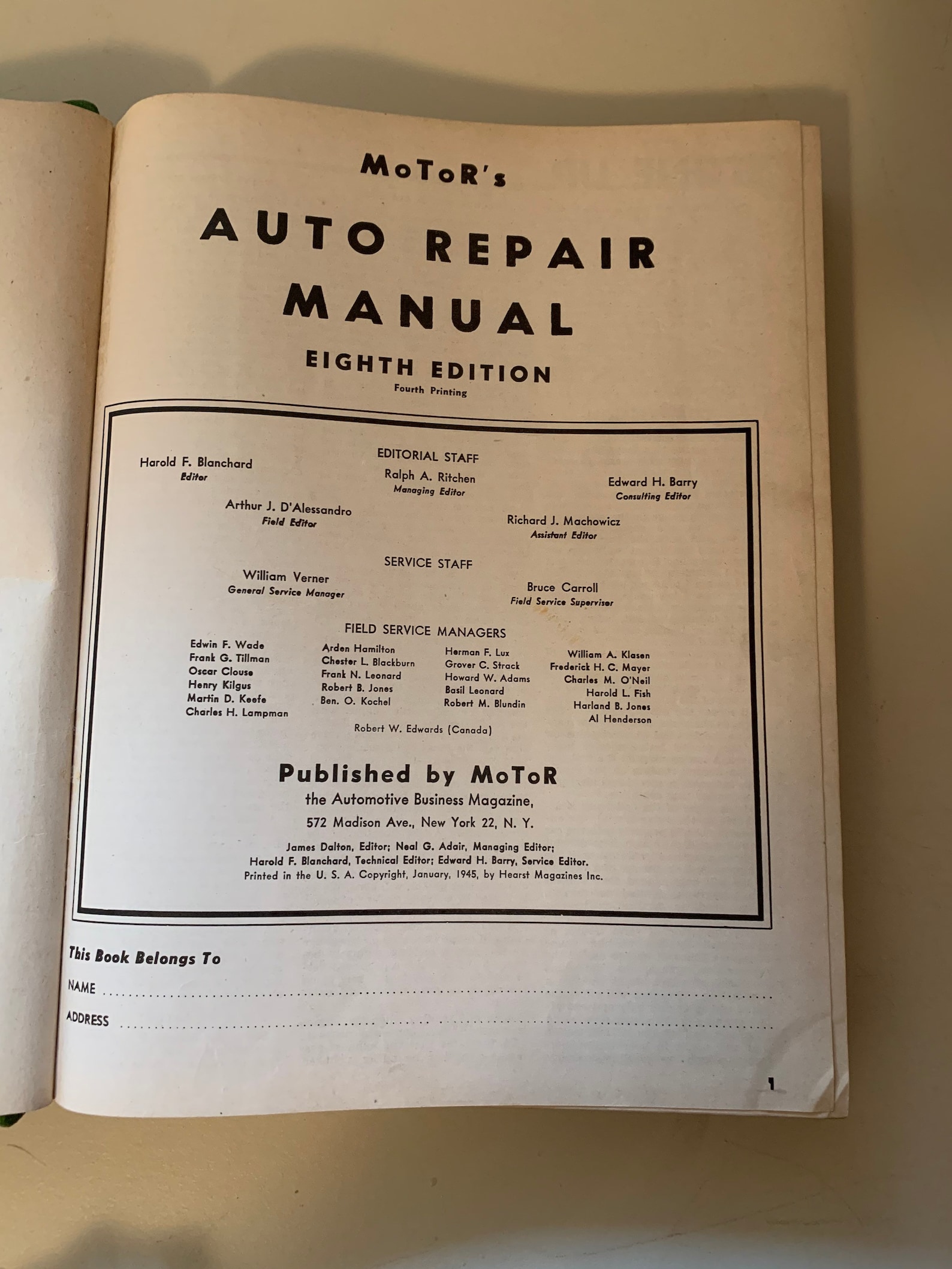 1945 Motors Repair Manual Etsy