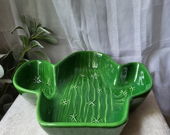 Vintage Cactus Chip n Dip Dish
