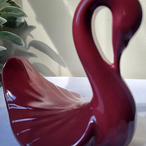 Ceramic Plum Colored Swan Bathroom Towel Holder