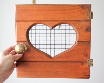 Vintage Homemade Pet Hutch Heart Door