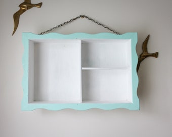 Vintage Painted Wooden Shadow Box Wall Shelf