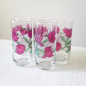 80s Flower Glassware - Etsy Australia