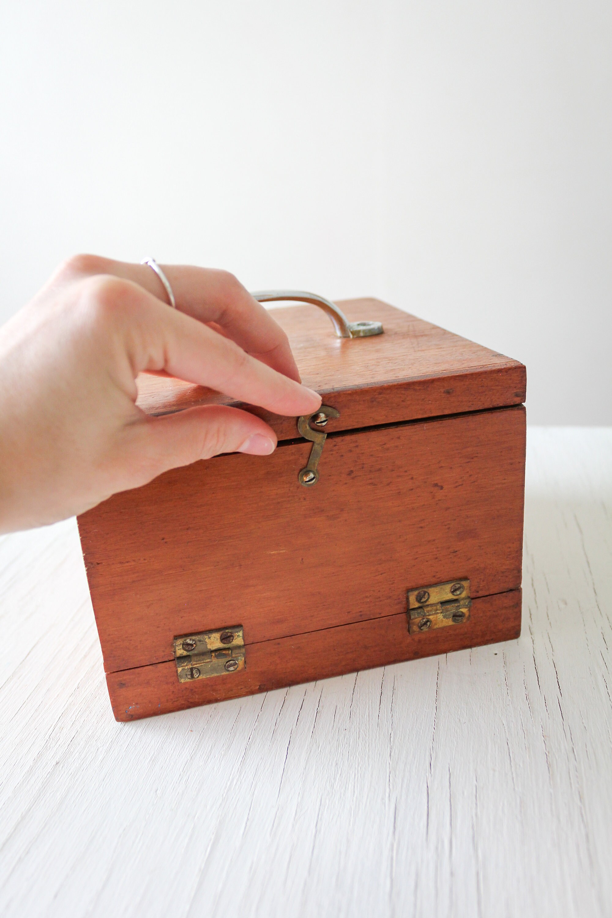 Small Vintage Wood Storage Box Etsy Australia