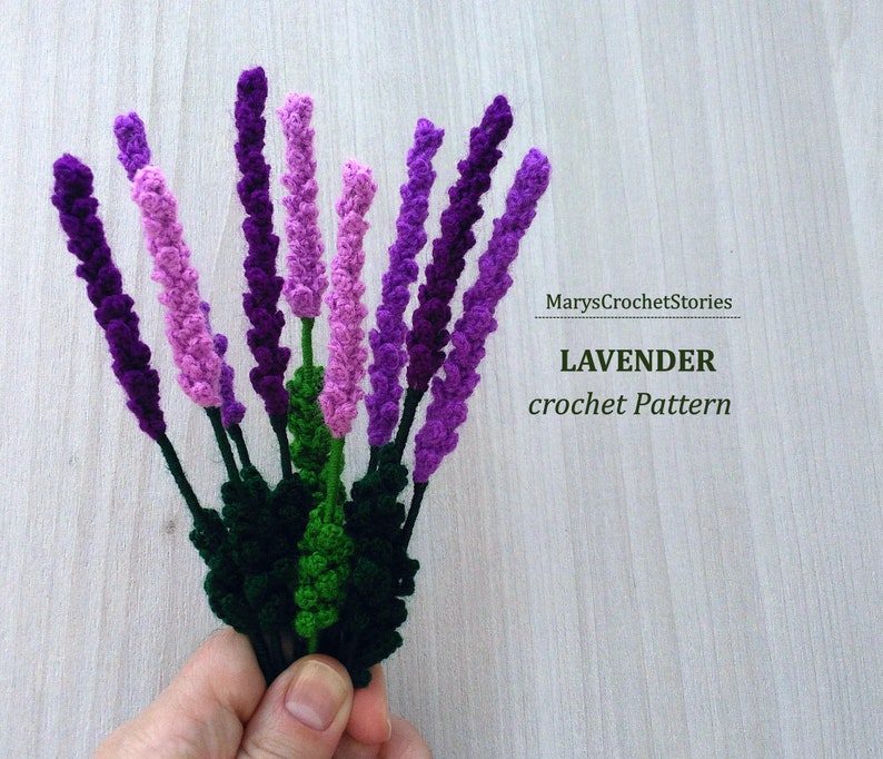 Lavender Crochet Pattern Bouquet of Lavenders Accessories Etsy