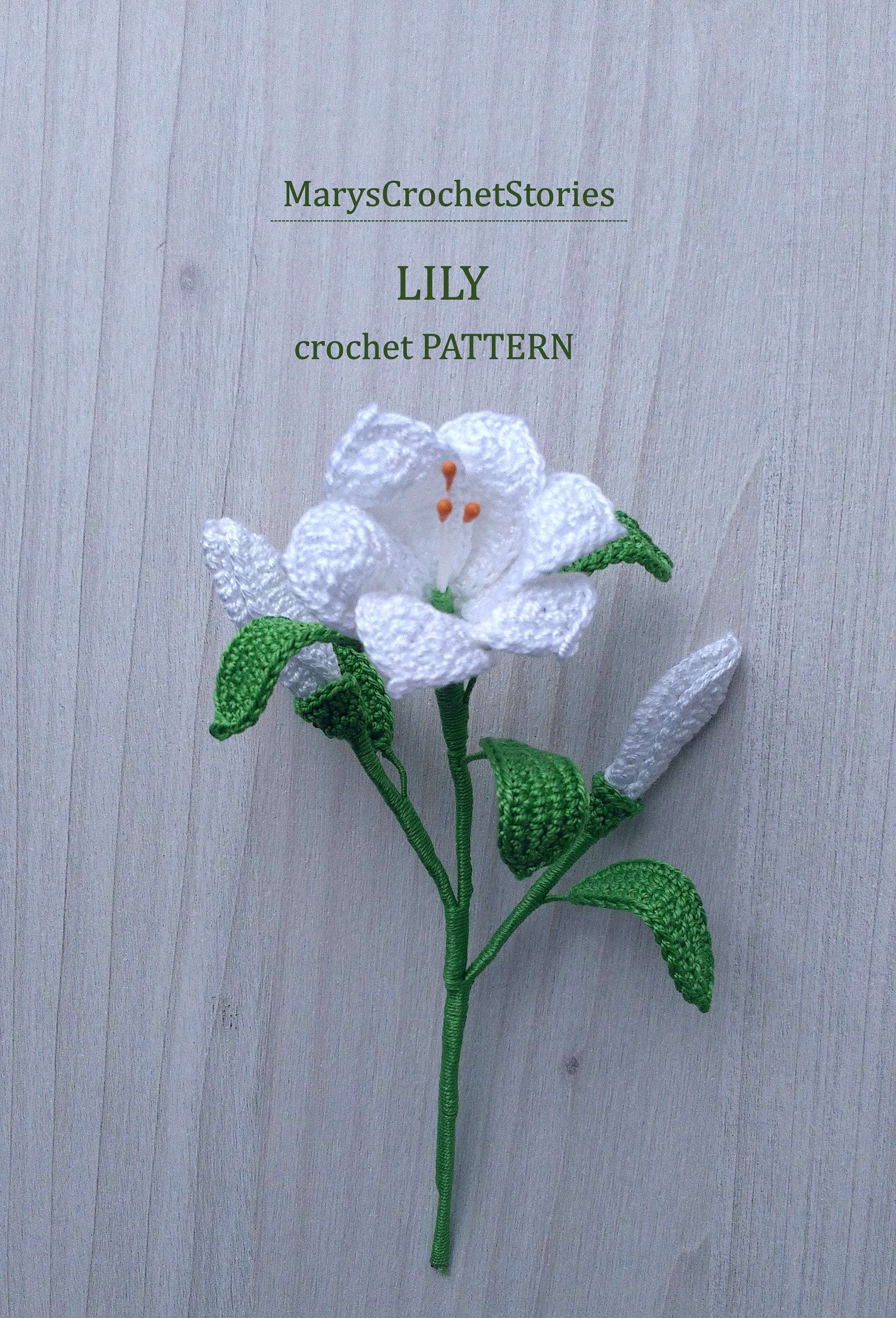 Lily crochet Pattern photo tutorial lilies for Accessories Etsy