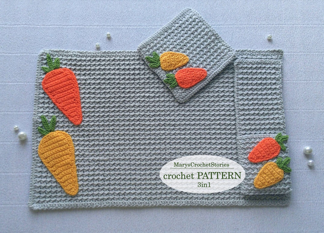 Placemat Cutlery Holder Coaster Crochet Pattern 3in1 Table Etsy