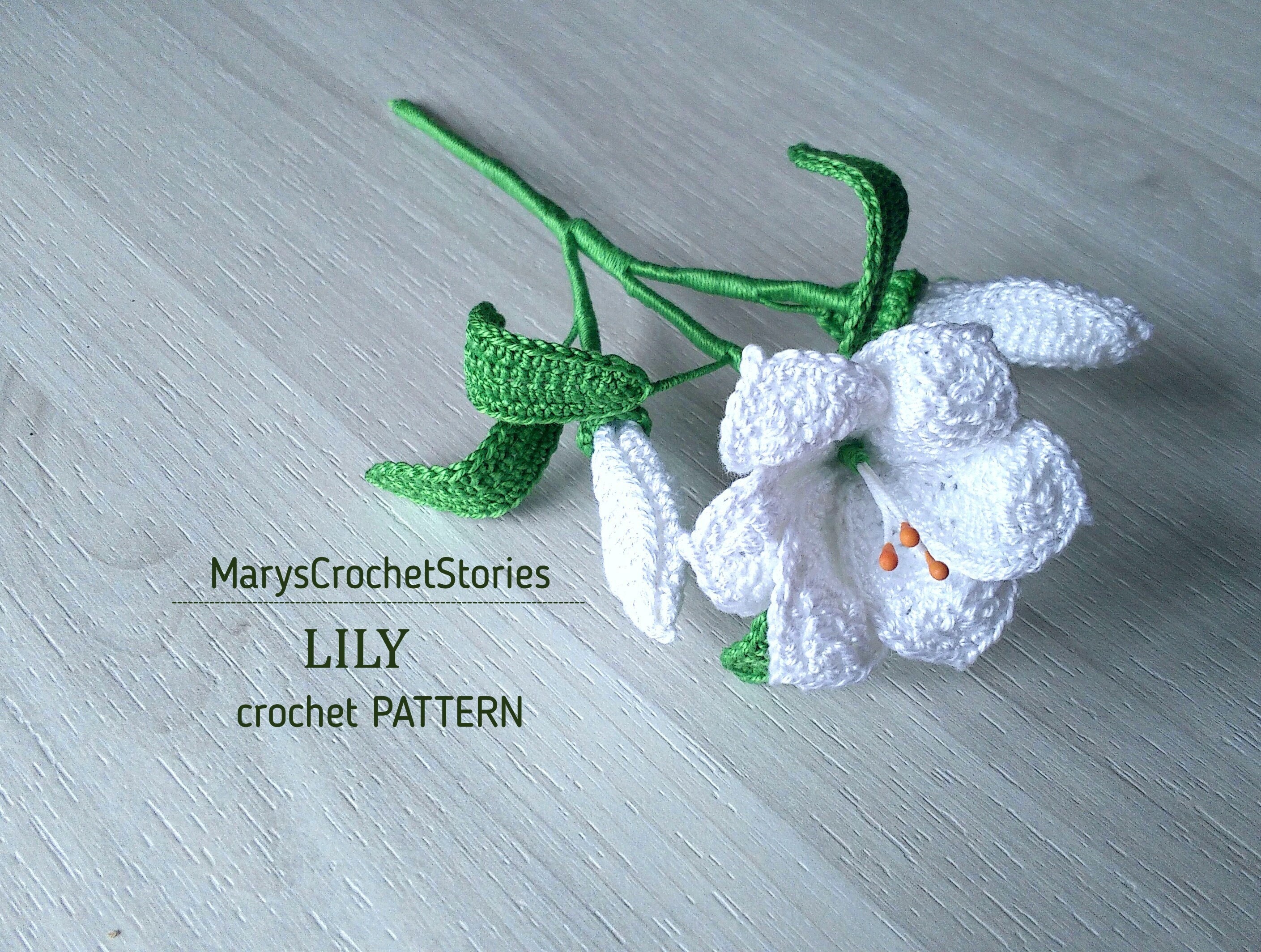 Lily crochet Pattern photo tutorial lilies for Accessories Etsy