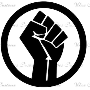 Raised fist, protest, BLM, support car decal window sticker no background