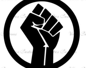 Raised fist, protest, BLM, support car decal window sticker no background