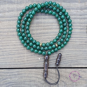 Green Jade Islamic Prayer Beads Islamic Prayer Beads, Natural Stone 99 Beads, Tasbih Beads,  Tasbeeh, Muslim Rosary, Misbaha Prayer Beads