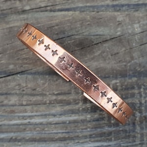 Tibetan Hand Crafted Copper Bracelet From Nepal | Adjustable Cuff | For Men or Women | Healing Copper Bangle | Pure Copper Cuff Bracelet