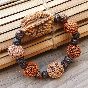 Pulseira Rudraksha, Mala de meditação para homens, Pulseira Shiva, Pulseira de contas de pulso, 2 3 4 5 6 7 Mukhi Rudraksha, Joias de ioga espiritual