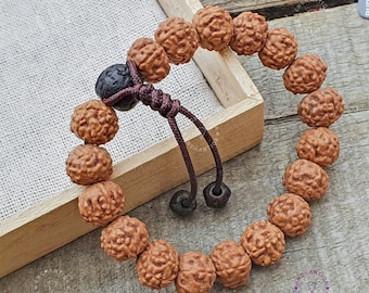 6 Mukhi Rudraksha armband: Java Seed Mala, Meditationssmycken