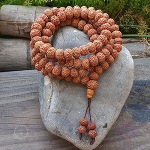 9 Mukhi Rudraksha Mala: Labor zertifizierte 108 Gebetsperlen Kette