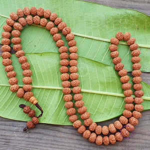 7 Mukhi Rudraksha Mala | 108 Beads Rudraksha Necklace  | Rudraksha Bracelet Wrist Mala | Seven Face Rudraksh Rosary -Lab Certified