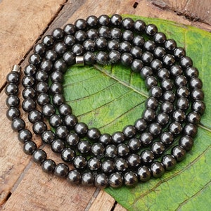 6mm Hematite Magnetic Therapy Necklace with Clasp