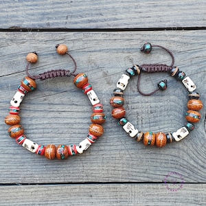Handmade Skull Bone & Bodhi Seed Bracelet: Tibetan Buddhist Mala
