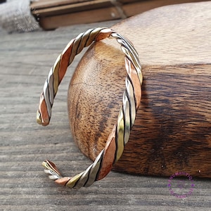 Braided Copper Cuff Bracelet: Nepal Artisan Boho Jewelry