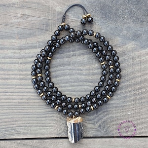 Raw Black Tourmaline Pendant Necklace: Healing Crystal Jewelry