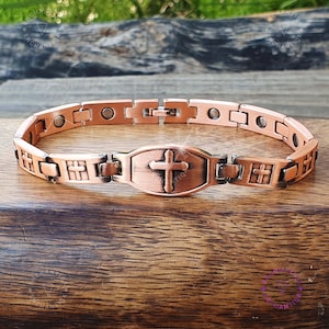 Copper Magnetic Bracelet, Therapeutic Copper Bracelets, Copper Band Bracelet, Magnetic Therapy Bracelet, Gift for Him Her Men Women