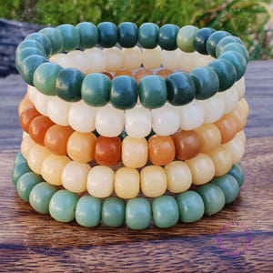 Bodhi Root Barrel Bead Bracelet Multilayer Bracelet • Buddhism Mala Prayer Beads • Tibetan Wrist Mala Prayer Bead • Bodhi Seed bracelet