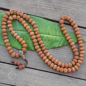 9 Mukhi Rudraksha Mala Necklace, 9 Face Rudraksha Necklace, 108 mala necklace, Rudraksha mala beads 108, Rudraksha Seeds Buddhist Necklace