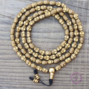 Hematite Kali Mata Skull Mala, Skull Buddhist Mala, -Goddess Kali Nar Mund Mala Rosary, Shiva Kapala, Tibetan Buddhist Necklace, Yoga Prayer