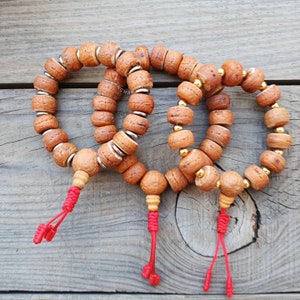 3 Piece Natural Bodhi Seed Bracelet , Buddhist Beads bracelet, Bodhi Chitta Beads Prayer Wrist Bracelet, Mala bead bracelet, Bodhi Bracelet