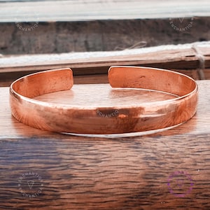 Healing Copper Bracelet - Pure Solid Copper Cuff Bangle - Pure Copper Bracelet - Handmade Copper Jewelry - Handmade in Nepal - Unisex bangle