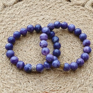 AAA Charoite Bracelet: Handmade Healing Crystal Stretch Bracelet