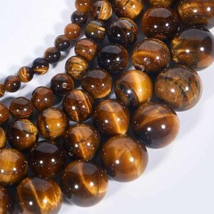 AAA Tiger Eye Gemstone Beads: Round, 8-12mm for Jewelry Making