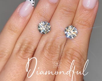 4 CTW Lab Grown Diamond Stud Earrings | Round Diamond Studs | 14K White or Yellow Gold | 1–4 CTW Available