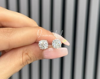 3 carat Lab Grown Round Brilliant Cut Diamond Stud Earrings 4 Prong in 14K Gold / Lab Created Diamond Studs / Round Cut Studs/ Gift for her